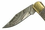 Pocket Knife With Fossil Dinosaur Bone Inlays & Base #327594-4